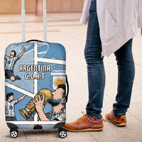 Argentina Football Luggage Cover Goat Comic Style Sun Of May DT05 Blue - Polynesian Pride