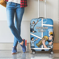 Argentina Football Luggage Cover Goat Comic Style Sun Of May DT05 - Polynesian Pride