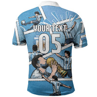 Custom Argentina Football Polo Shirt Goat Comic Style Sun Of May DT05 - Polynesian Pride