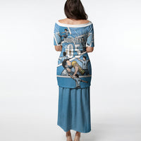 Custom Argentina Football Puletasi Goat Comic Style Sun Of May DT05 - Polynesian Pride