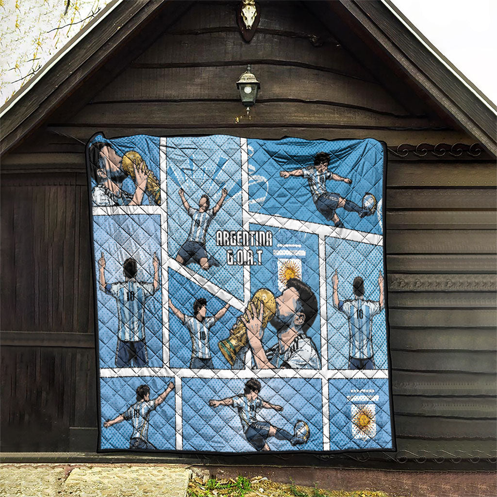 Argentina Football Quilt Goat Comic Style Sun Of May DT05 - Polynesian Pride