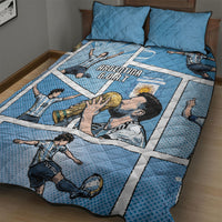 Argentina Football Quilt Bed Set Goat Comic Style Sun Of May DT05 - Polynesian Pride