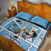 Argentina Football Quilt Bed Set Goat Comic Style Sun Of May DT05 - Polynesian Pride