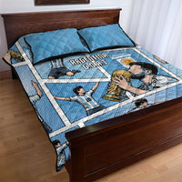 Argentina Football Quilt Bed Set Goat Comic Style Sun Of May DT05 - Polynesian Pride