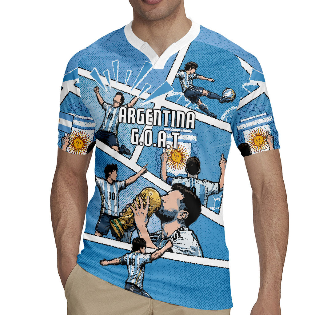 Custom Argentina Football Rugby Jersey Goat Comic Style Sun Of May DT05 - Polynesian Pride