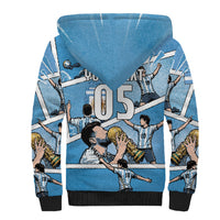 Custom Argentina Football Sherpa Hoodie Goat Comic Style Sun Of May DT05 - Polynesian Pride