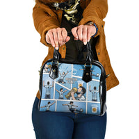 Argentina Football Shoulder Handbag Goat Comic Style Sun Of May DT05 One Size Blue - Polynesian Pride