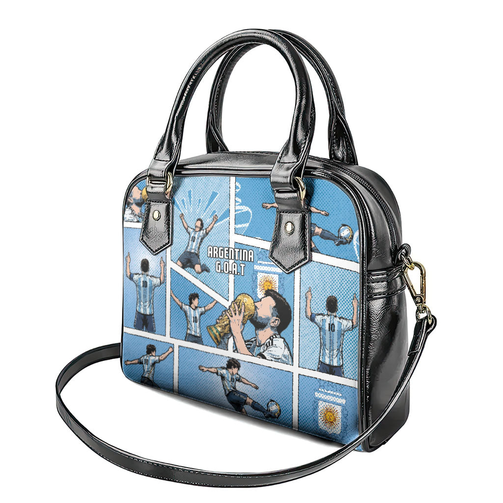 Argentina Football Shoulder Handbag Goat Comic Style Sun Of May DT05 - Polynesian Pride