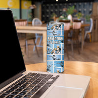 Custom Argentina Football Skinny Tumbler Goat Comic Style Sun Of May DT05 - Polynesian Pride