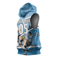 Custom Argentina Football Sleeveless Hoodie Goat Comic Style Sun Of May DT05 - Polynesian Pride