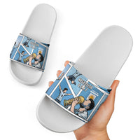 Argentina Football Slide Sandals Goat Comic Style Sun Of May DT05 - Polynesian Pride