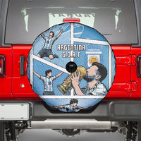 Argentina Football Spare Tire Cover Goat Comic Style Sun Of May DT05 - Polynesian Pride