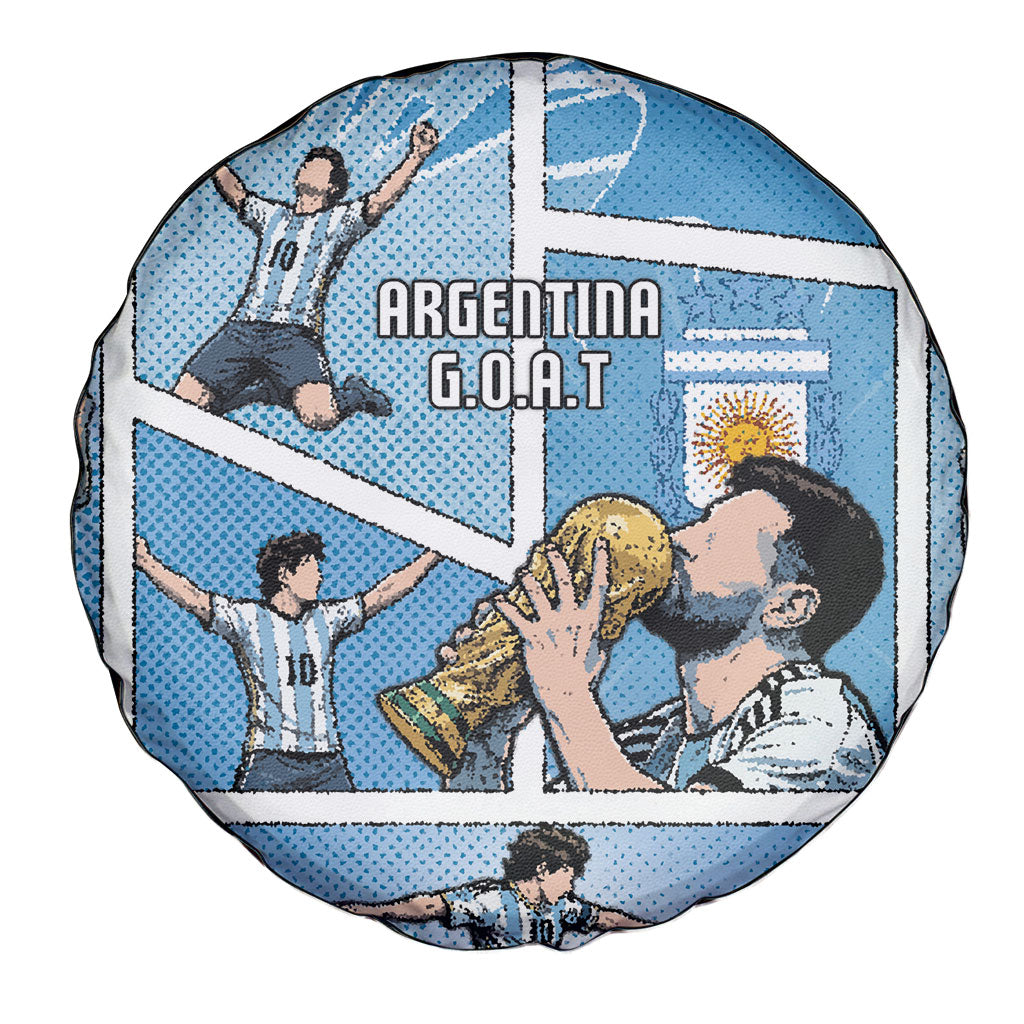 Argentina Football Spare Tire Cover Goat Comic Style Sun Of May DT05 - Polynesian Pride