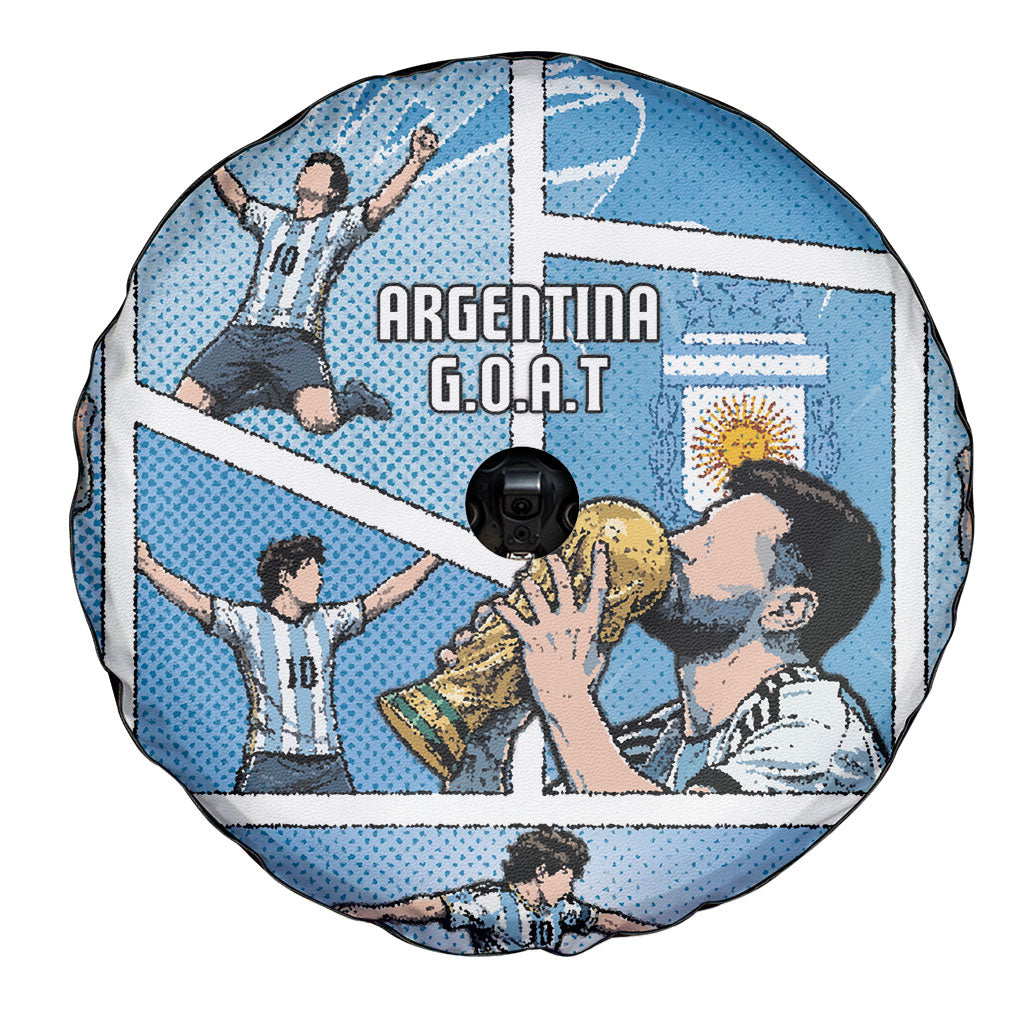Argentina Football Spare Tire Cover Goat Comic Style Sun Of May DT05 - Polynesian Pride
