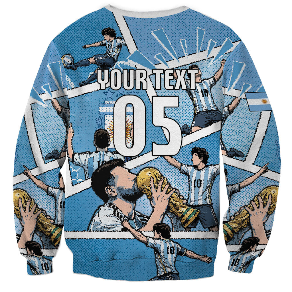 Custom Argentina Football Sweatshirt Goat Comic Style Sun Of May DT05 - Polynesian Pride
