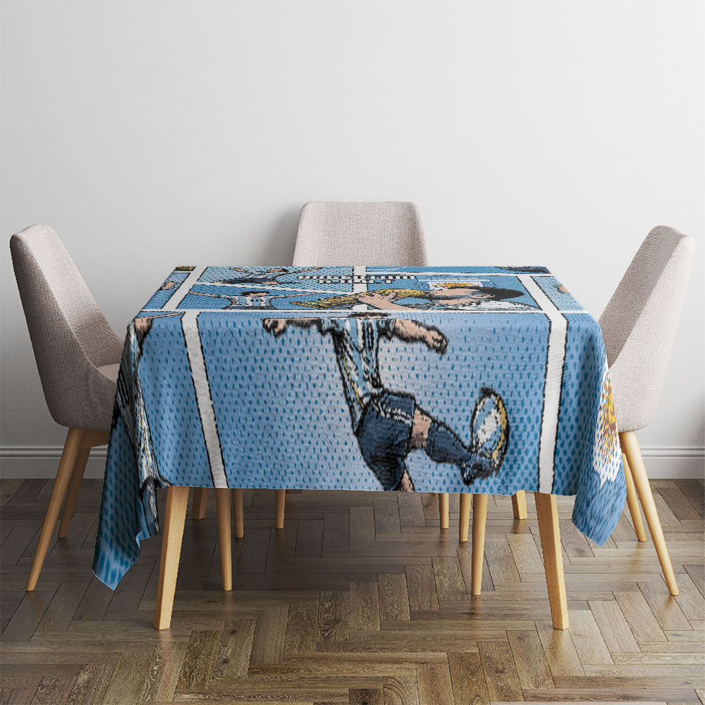 Argentina Football Tablecloth Goat Comic Style Sun Of May DT05 - Polynesian Pride