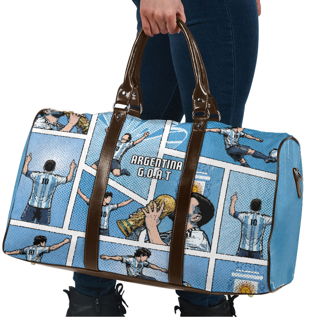 Argentina Football Travel Bag Goat Comic Style Sun Of May DT05 - Polynesian Pride
