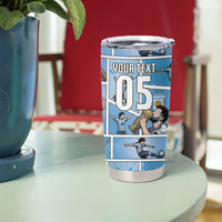 Custom Argentina Football Tumbler Cup Goat Comic Style Sun Of May DT05 - Polynesian Pride