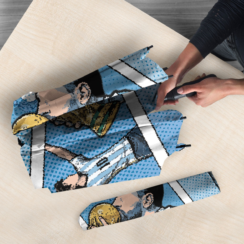 Argentina Football Umbrella Goat Comic Style Sun Of May DT05 - Polynesian Pride