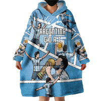 Custom Argentina Football Wearable Blanket Hoodie Goat Comic Style Sun Of May DT05 - Polynesian Pride