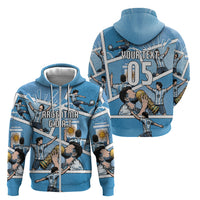 Custom Argentina Football Zip Hoodie Goat Comic Style Sun Of May DT05 - Polynesian Pride