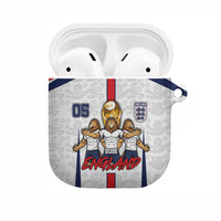 Custom England Football AirPods Case Three Lions Trophy St George Cross DT05 White - Polynesian Pride