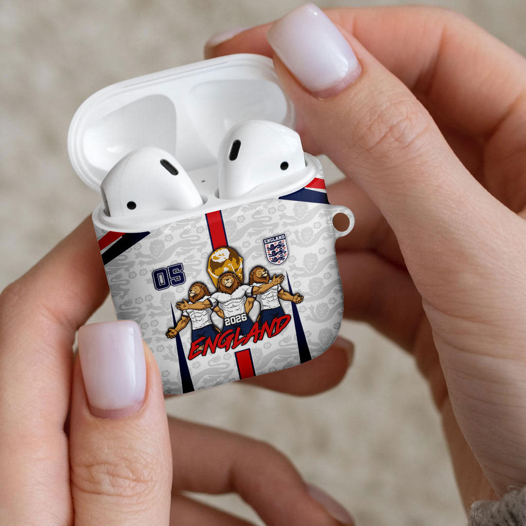 Custom England Football AirPods Case Three Lions Trophy St George Cross DT05 - Polynesian Pride