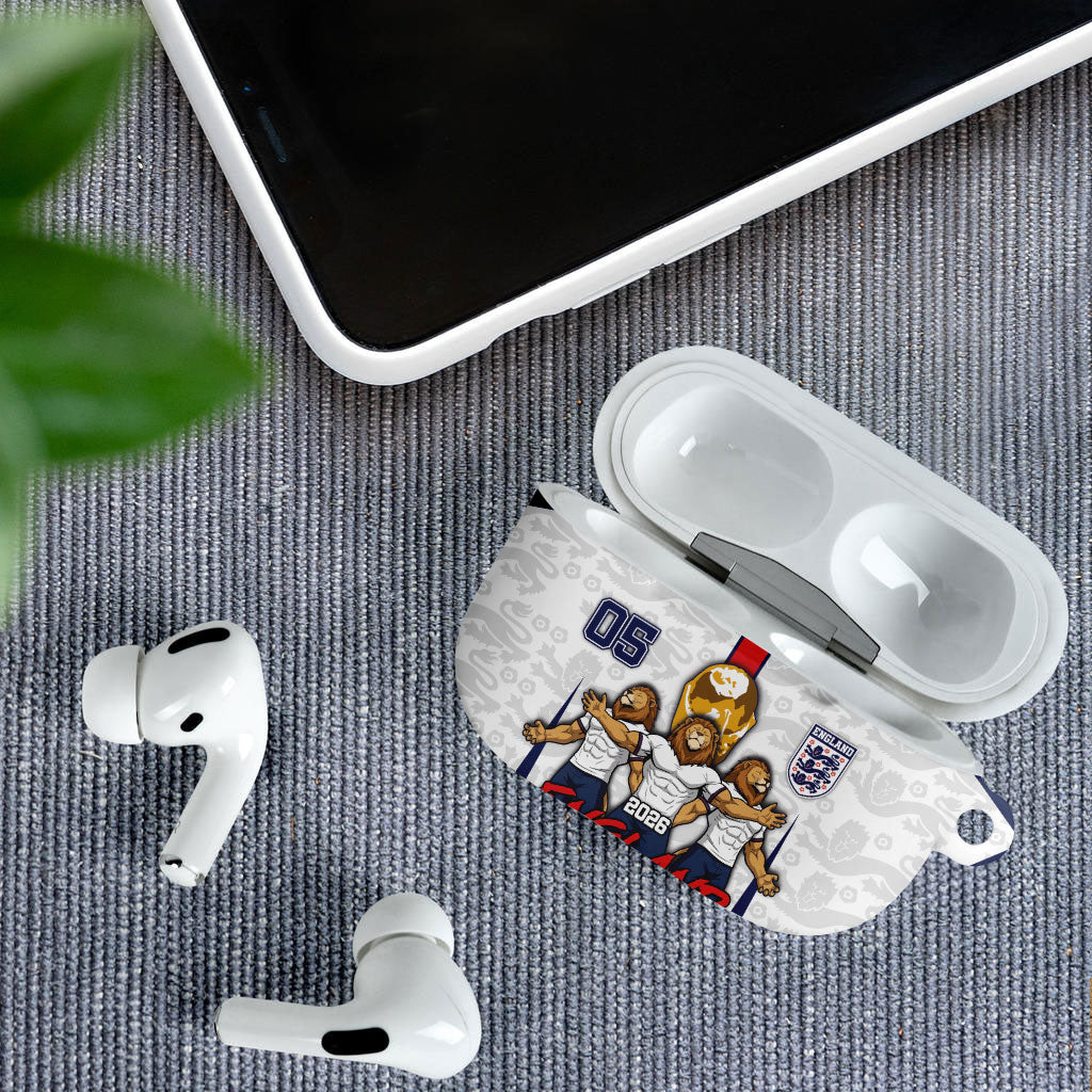 Custom England Football AirPods Case Three Lions Trophy St George Cross DT05 - Polynesian Pride