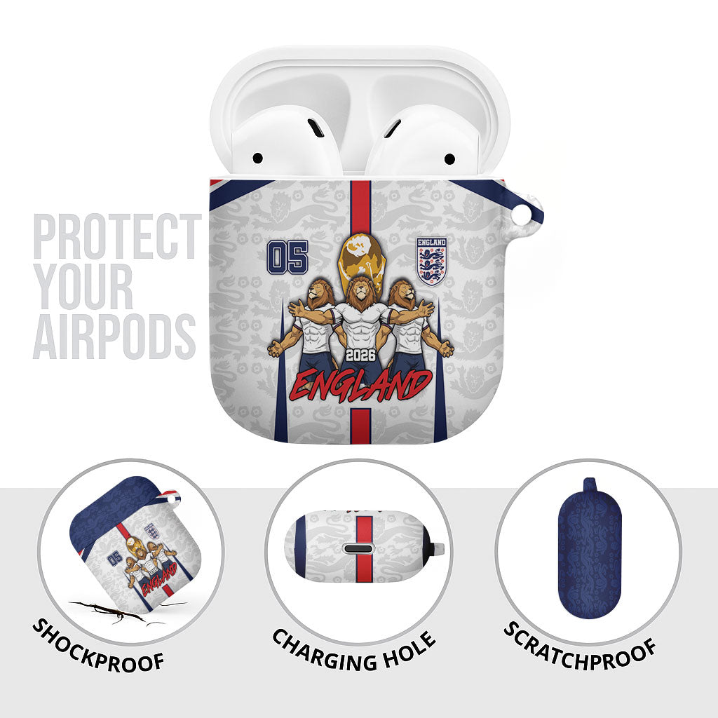 Custom England Football AirPods Case Three Lions Trophy St George Cross DT05 - Polynesian Pride
