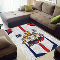 Custom England Football Area Rug Three Lions Trophy St George Cross DT05 - Polynesian Pride