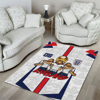 Custom England Football Area Rug Three Lions Trophy St George Cross DT05 - Polynesian Pride