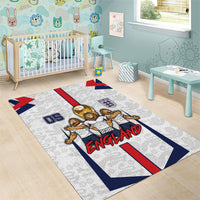 Custom England Football Area Rug Three Lions Trophy St George Cross DT05 - Polynesian Pride