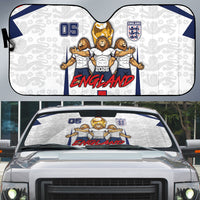 Custom England Football Auto Sun Shade Three Lions Trophy St George Cross DT05 White - Polynesian Pride