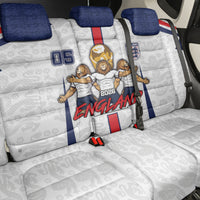 Custom England Football Back Car Seat Cover Three Lions Trophy St George Cross DT05 - Polynesian Pride