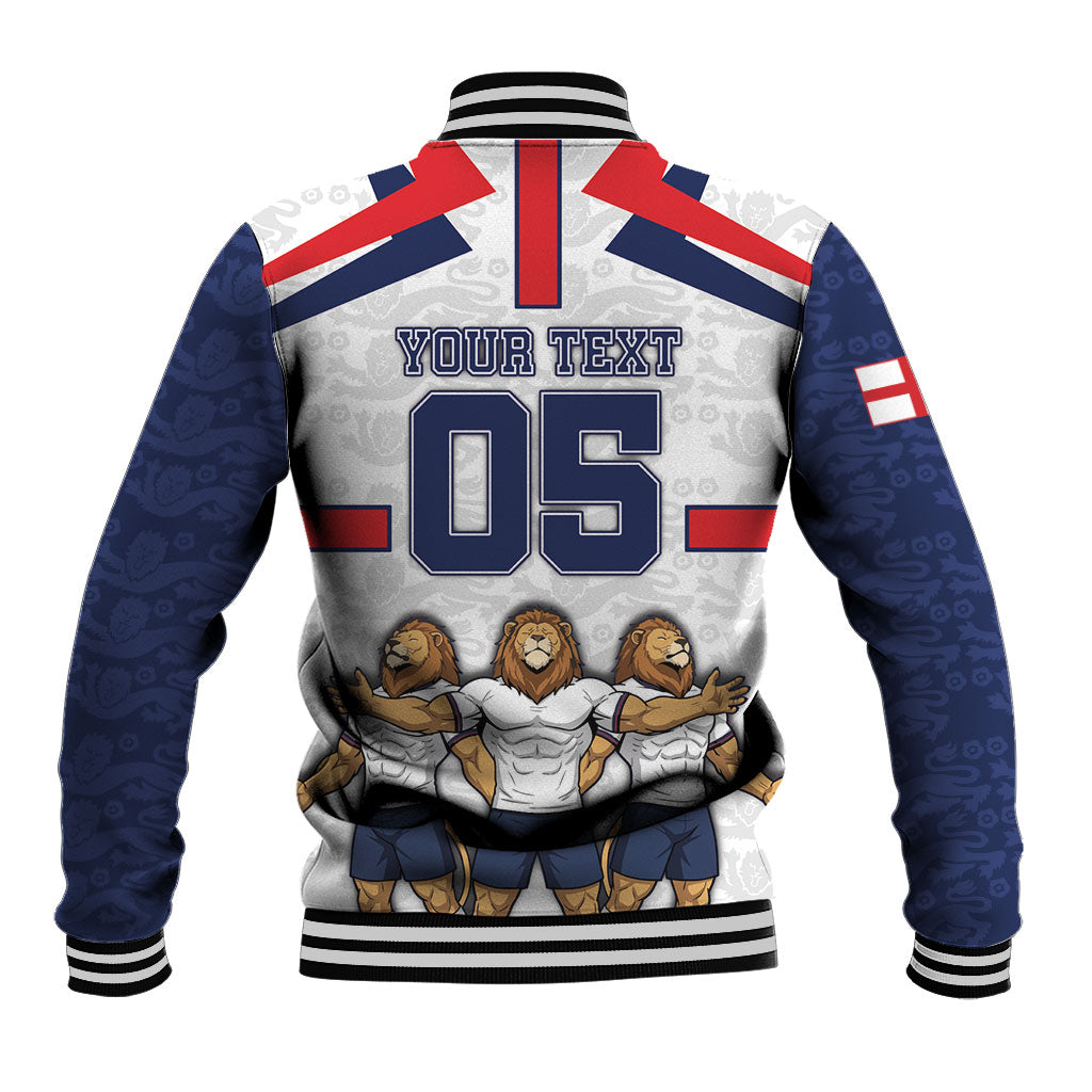Custom England Football Baseball Jacket Three Lions Trophy St George Cross DT05 - Polynesian Pride