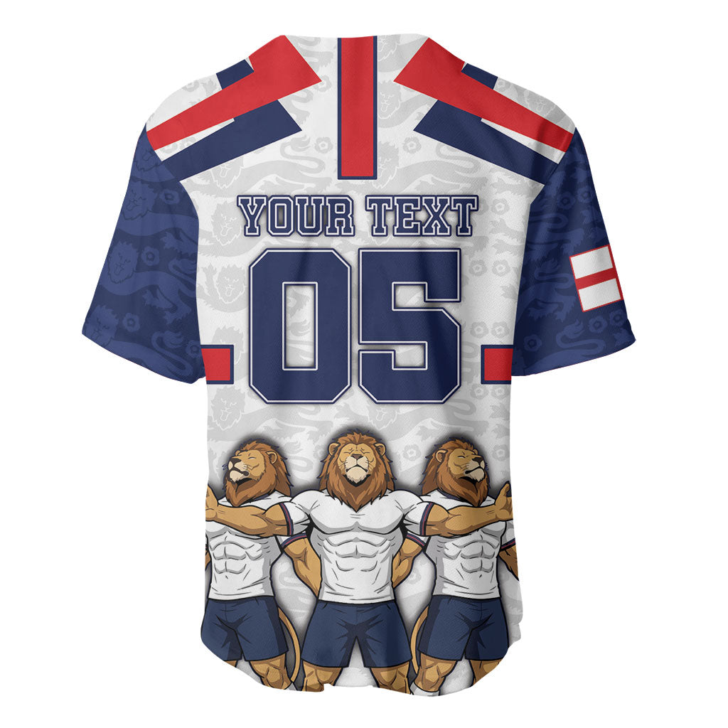 Custom England Football Baseball Jersey Three Lions Trophy St George Cross DT05 - Polynesian Pride