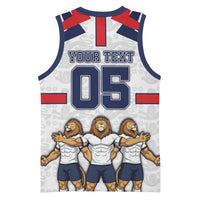 Custom England Football Basketball Jersey Three Lions Trophy St George Cross DT05 - Polynesian Pride