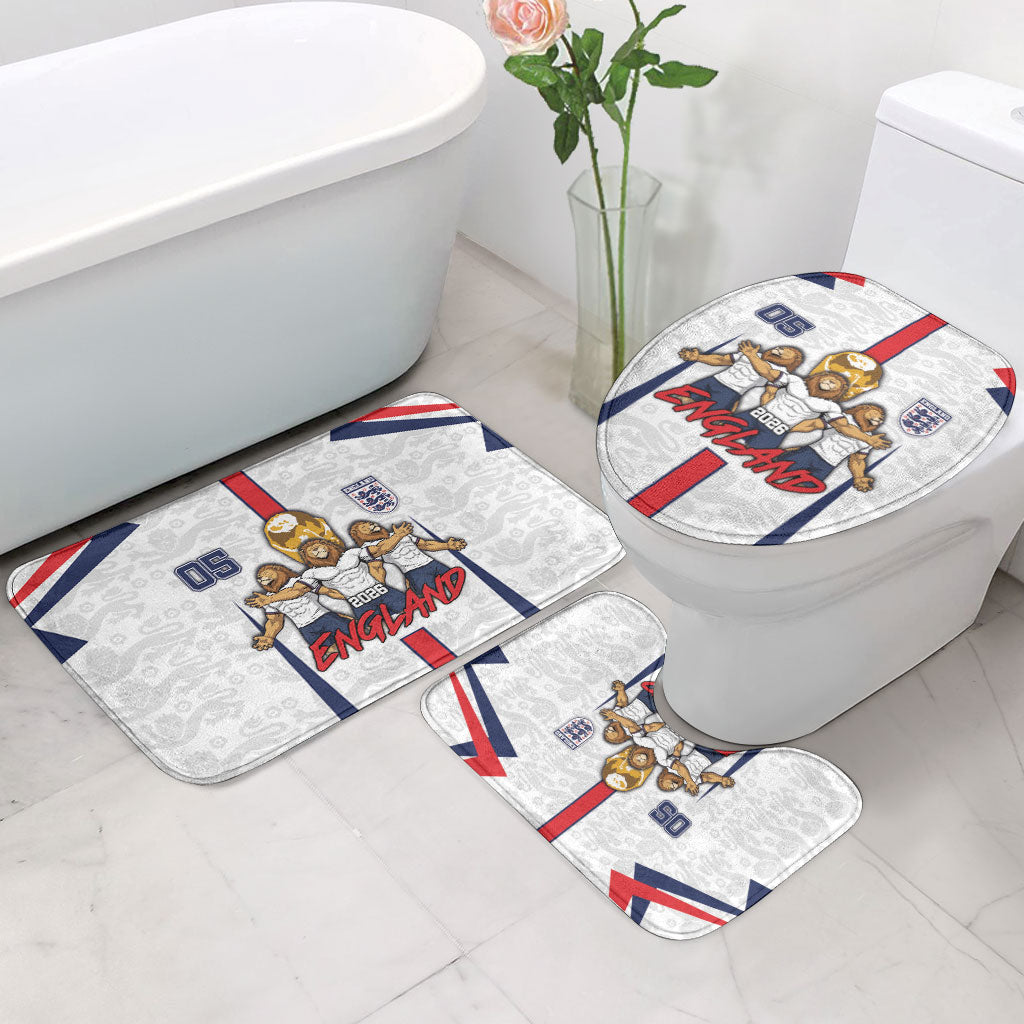 Custom England Football Bathroom Set Three Lions Trophy St George Cross DT05 - Polynesian Pride