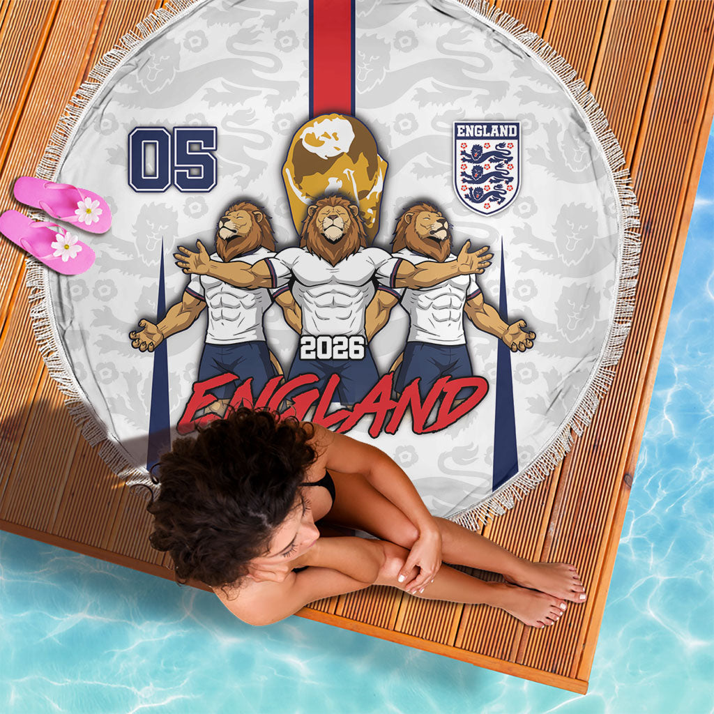 Custom England Football Beach Blanket Three Lions Trophy St George Cross DT05 - Polynesian Pride