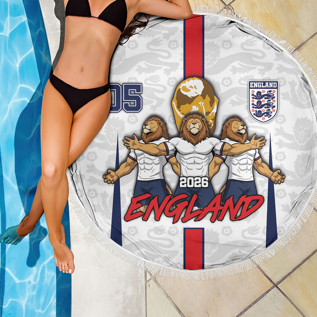 Custom England Football Beach Blanket Three Lions Trophy St George Cross DT05 - Polynesian Pride