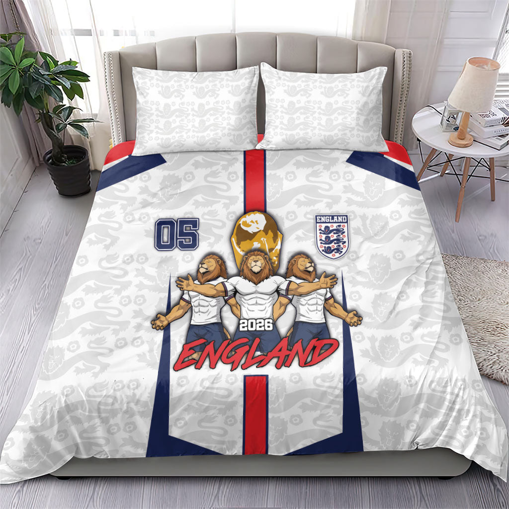 Custom England Football Bedding Set Three Lions Trophy St George Cross DT05 - Polynesian Pride