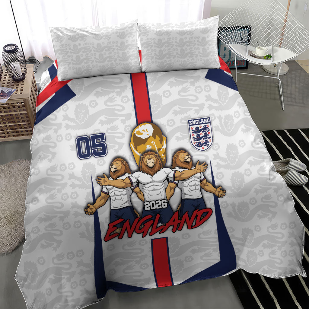 Custom England Football Bedding Set Three Lions Trophy St George Cross DT05 - Polynesian Pride