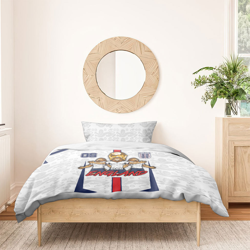 Custom England Football Bedding Set Three Lions Trophy St George Cross DT05 - Polynesian Pride