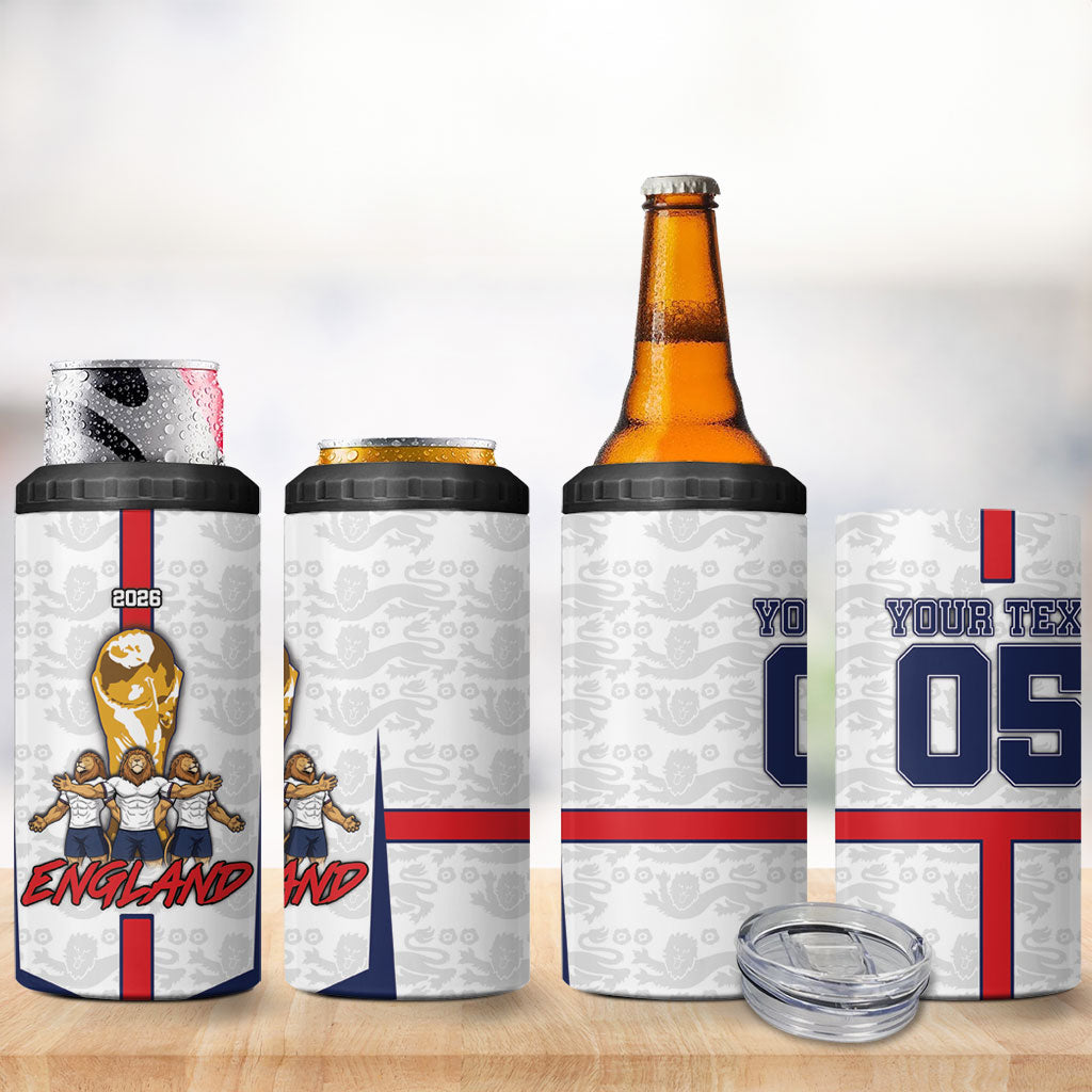 Custom England Football 4 in 1 Can Cooler Tumbler Three Lions Trophy St George Cross DT05 - Polynesian Pride
