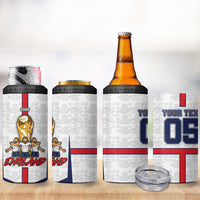 Custom England Football 4 in 1 Can Cooler Tumbler Three Lions Trophy St George Cross DT05 - Polynesian Pride