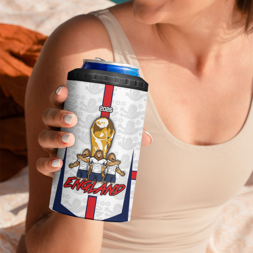 Custom England Football 4 in 1 Can Cooler Tumbler Three Lions Trophy St George Cross DT05 - Polynesian Pride