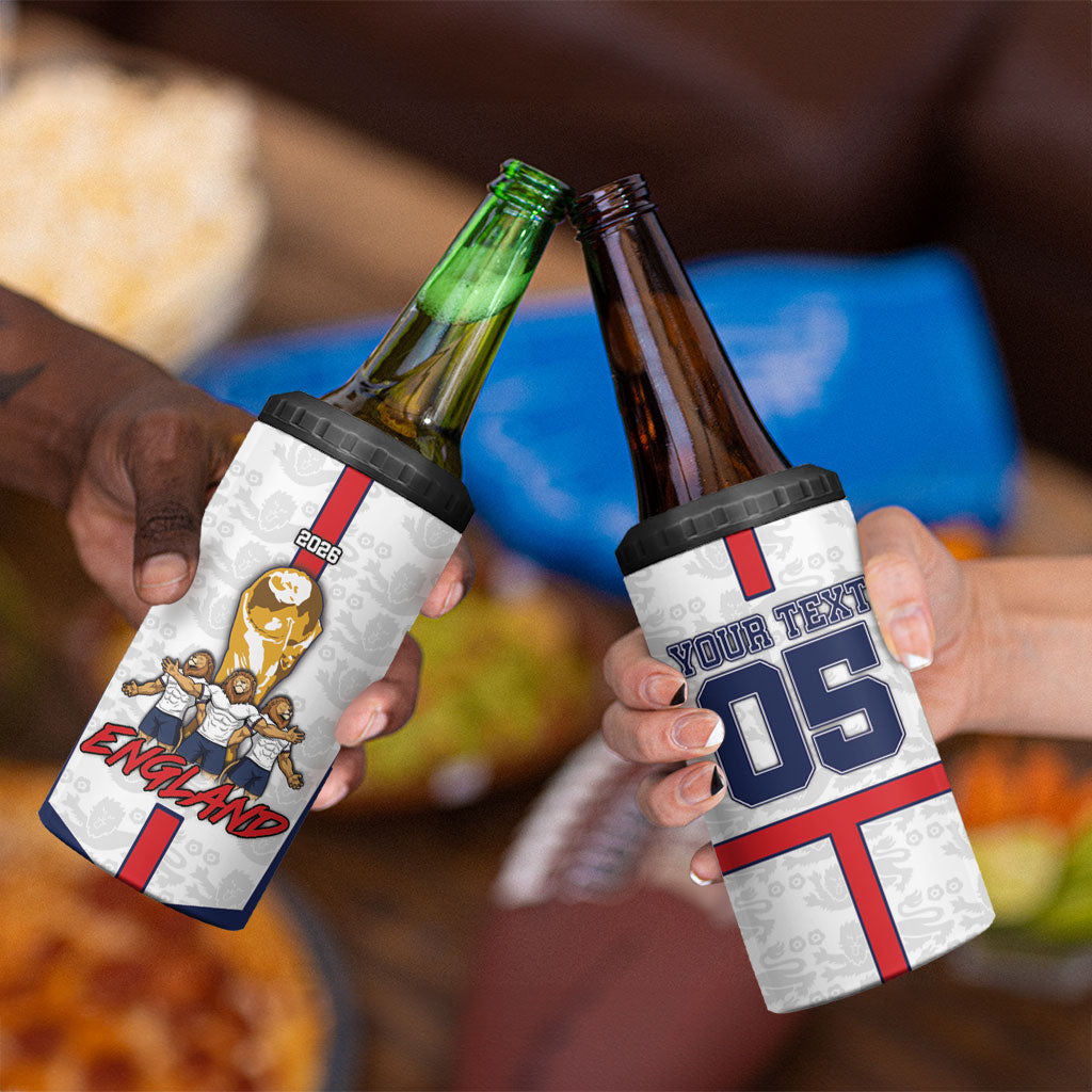 Custom England Football 4 in 1 Can Cooler Tumbler Three Lions Trophy St George Cross DT05 - Polynesian Pride
