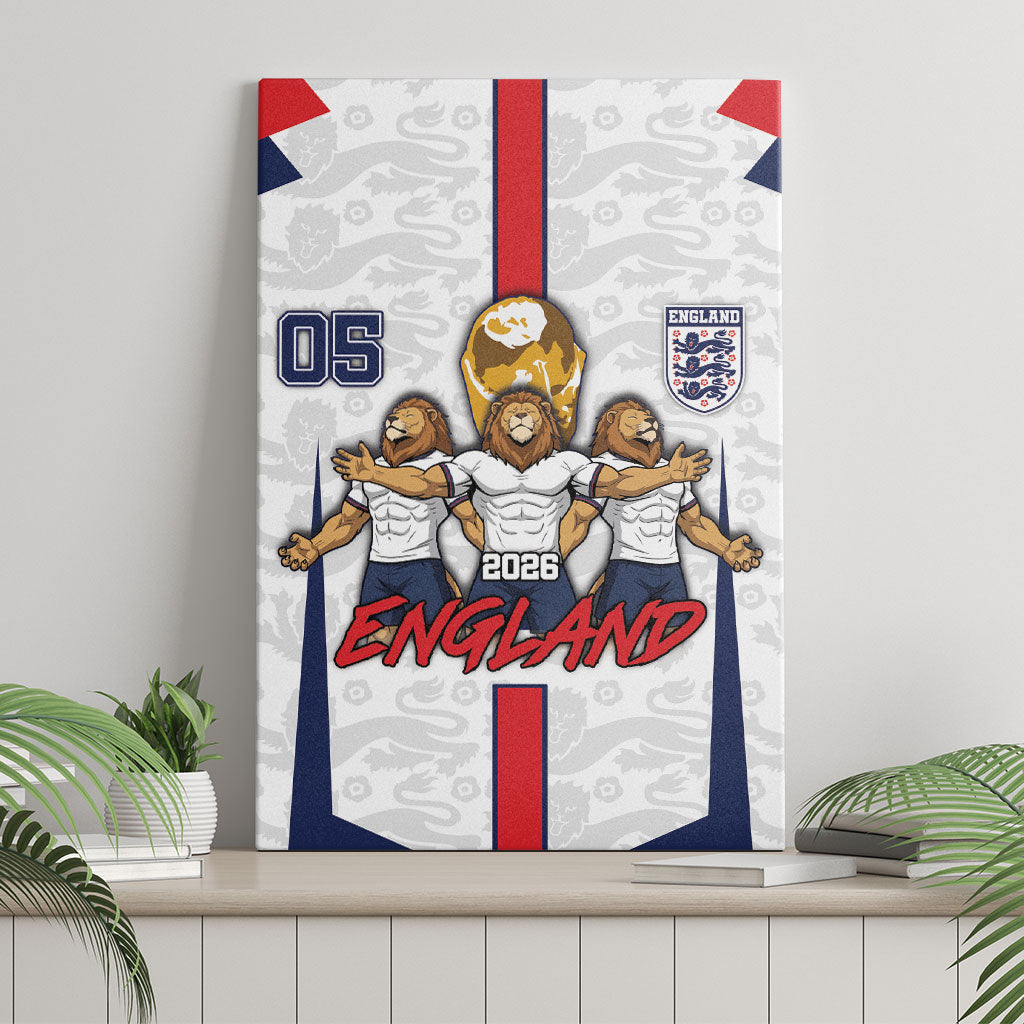 Custom England Football Canvas Wall Art Three Lions Trophy St George Cross DT05 - Polynesian Pride