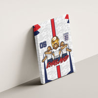 Custom England Football Canvas Wall Art Three Lions Trophy St George Cross DT05 - Polynesian Pride