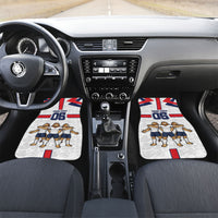 Custom England Football Car Mats Three Lions Trophy St George Cross DT05 Set 2pcs - Front White - Polynesian Pride